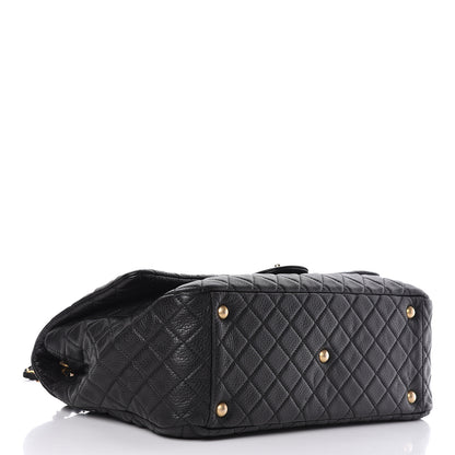 Chanel Calfskin Quilted XXL Travel Flap Bag Black 4 of 11