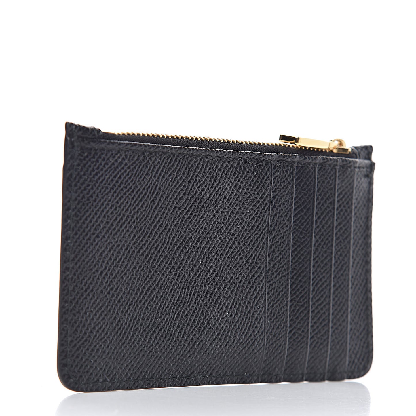 Dauphine Embellished Logo Zip Card Holder Black