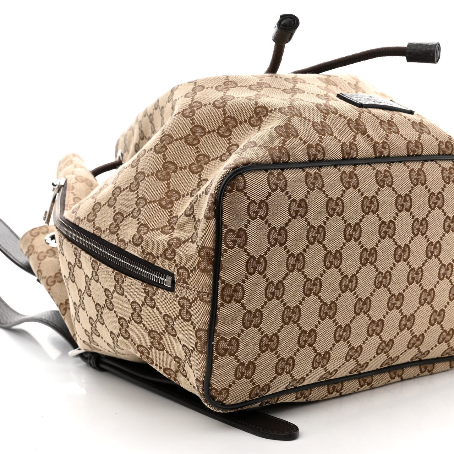 Monogram Dollar Calfskin O Drawstring Backpack Beige Ebony Testa di Moro Dark Chocolate
