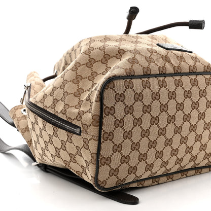 Gucci Monogram Dollar Calfskin O Drawstring Backpack Beige Ebony Testa di Moro Dark Chocolate 9 of 10