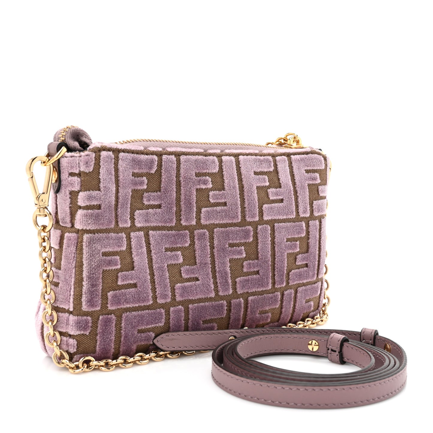 Velvet Jacquard FF Baguette Pouch Dusty Mauve