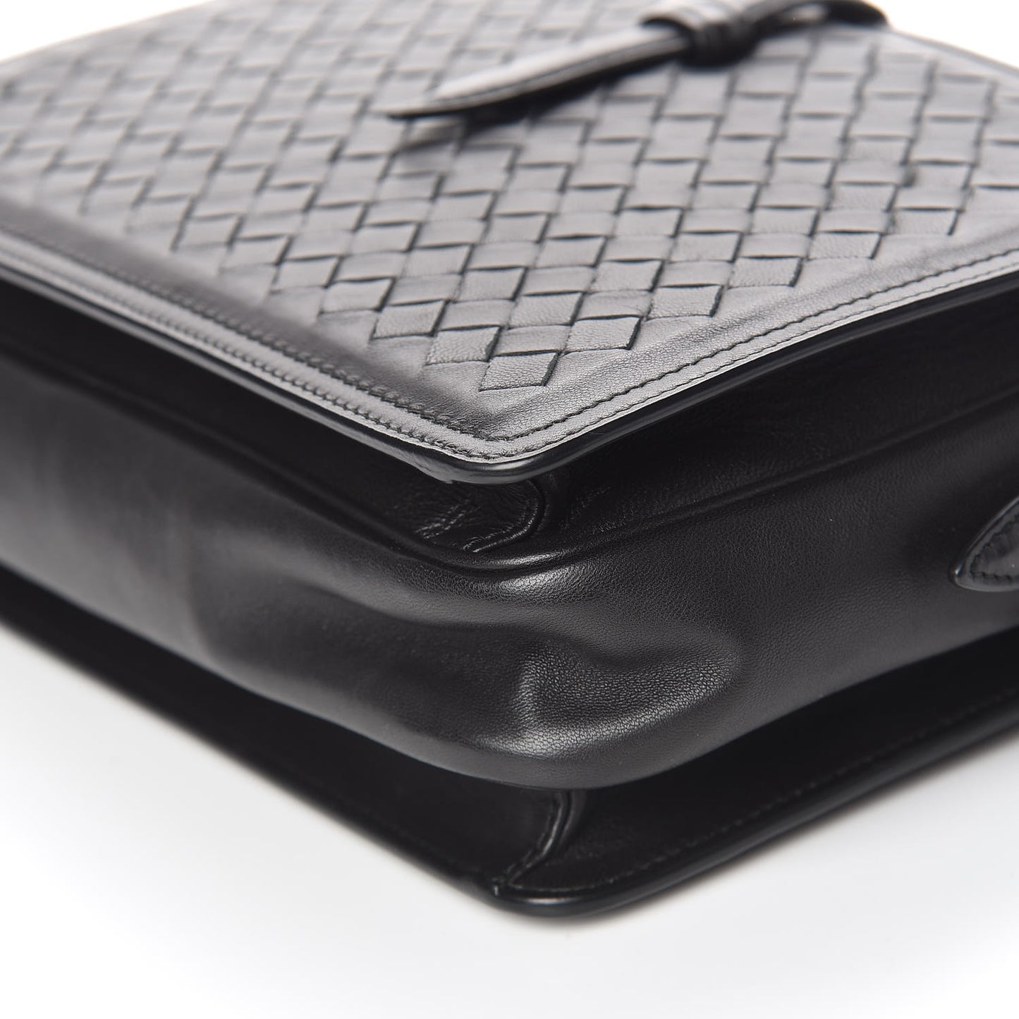 Nappa Intrecciato Medium Camera Shoulder Bag Black