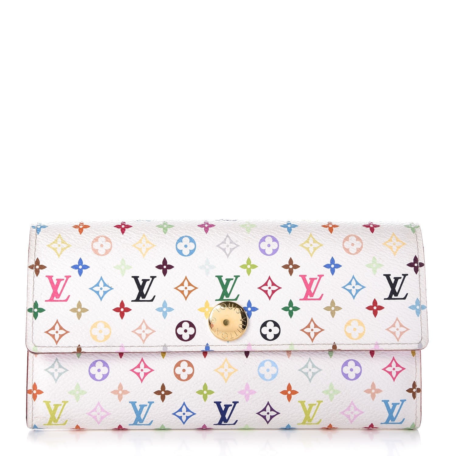 Louis Vuitton Monogram Multicolor Sarah Wallet White Litchi 1 of 8