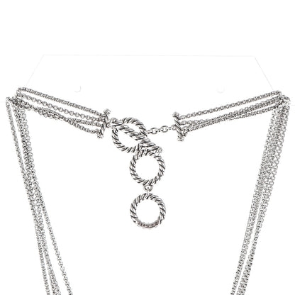 David Yurman Sterling Silver Pave Diamond Willow Drop Necklace 4 of 7