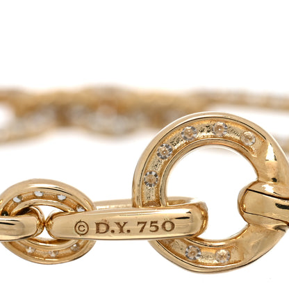 David Yurman 18K Yellow Gold Diamond 6.5mm Lexington Chain Bracelet 3 of 4