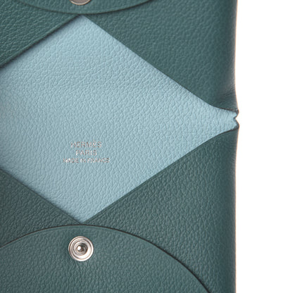 Hermes Evercolor Calvi Card Case Malachite Bleu Atoll 9 of 9