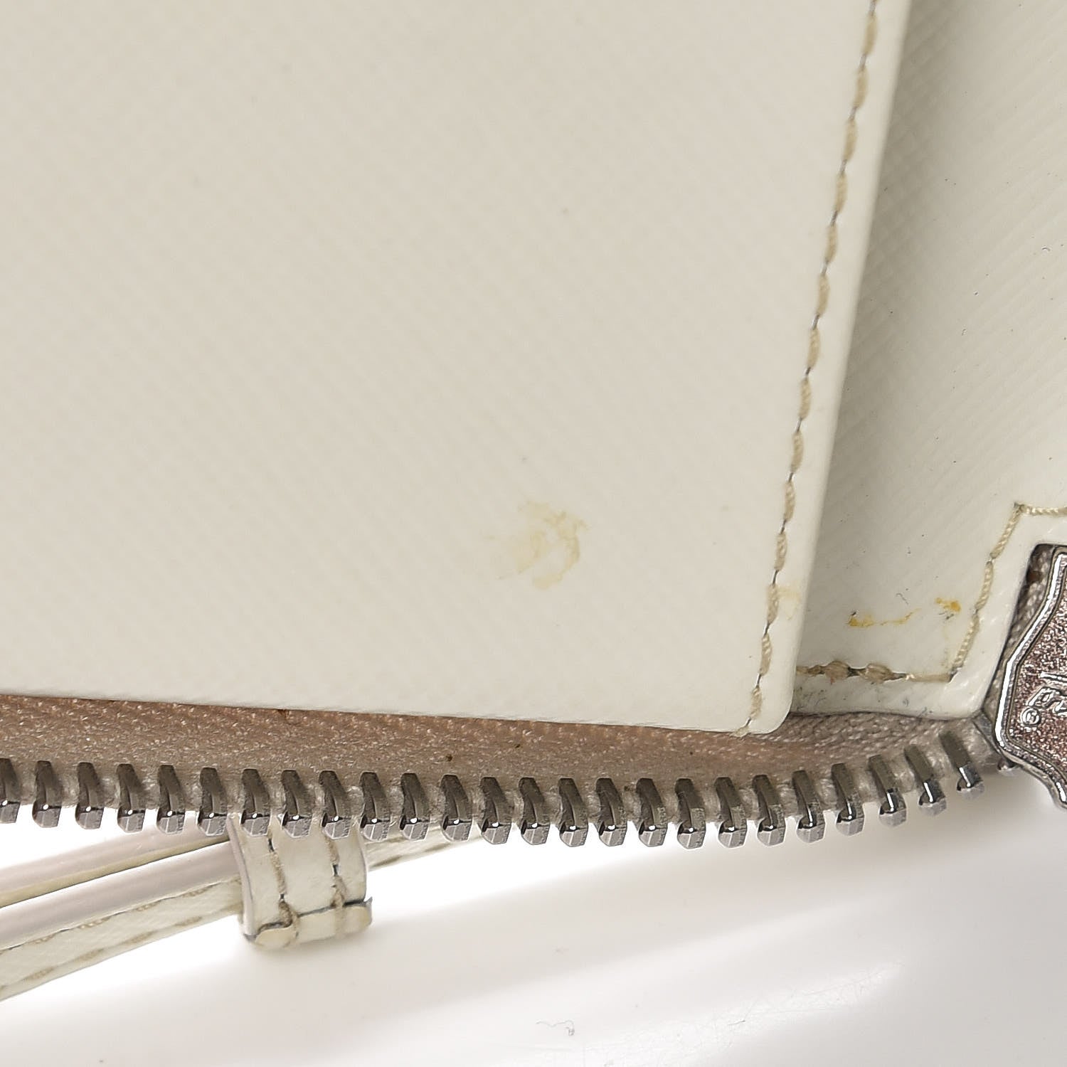 Prada Saffiano Robot Zip Around Wallet White 9 of 14