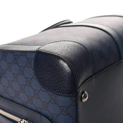 Gucci GG Supreme Monogram Textured Dollar Calfskin Medium Savoy Duffle Bag Blue Black 8 of 11