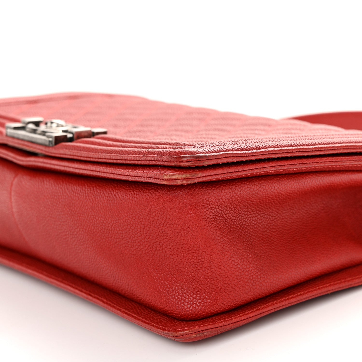 Chanel Caviar Quilted New Medium Boy Flap Dark Red 10 of 11