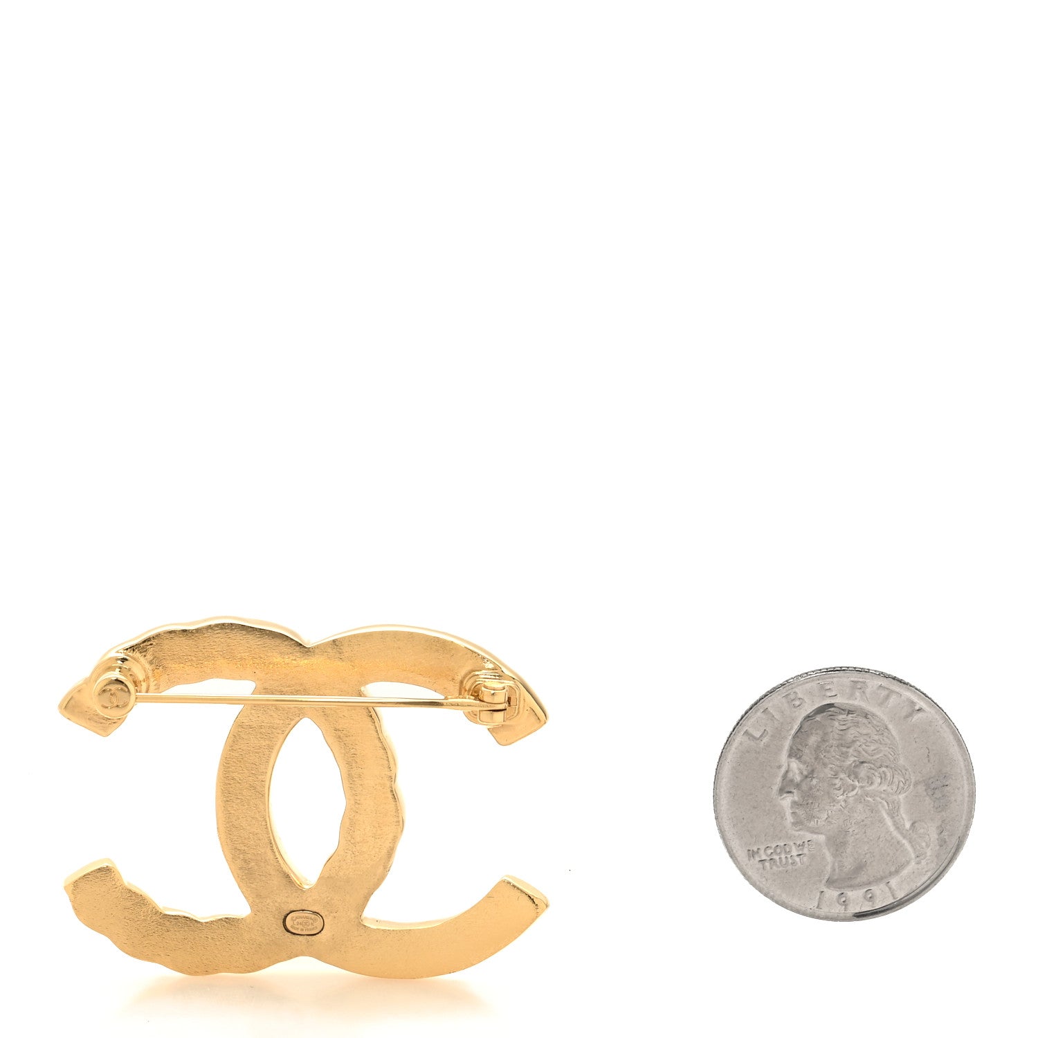 Chanel Metal CC Quilted Rope Brooch Light Gold 2 of 4