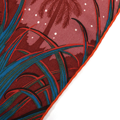 Hermes Cashmere Silk Tyger Tyger Shawl 140 Bordeaux Bleu Corail 3 of 6