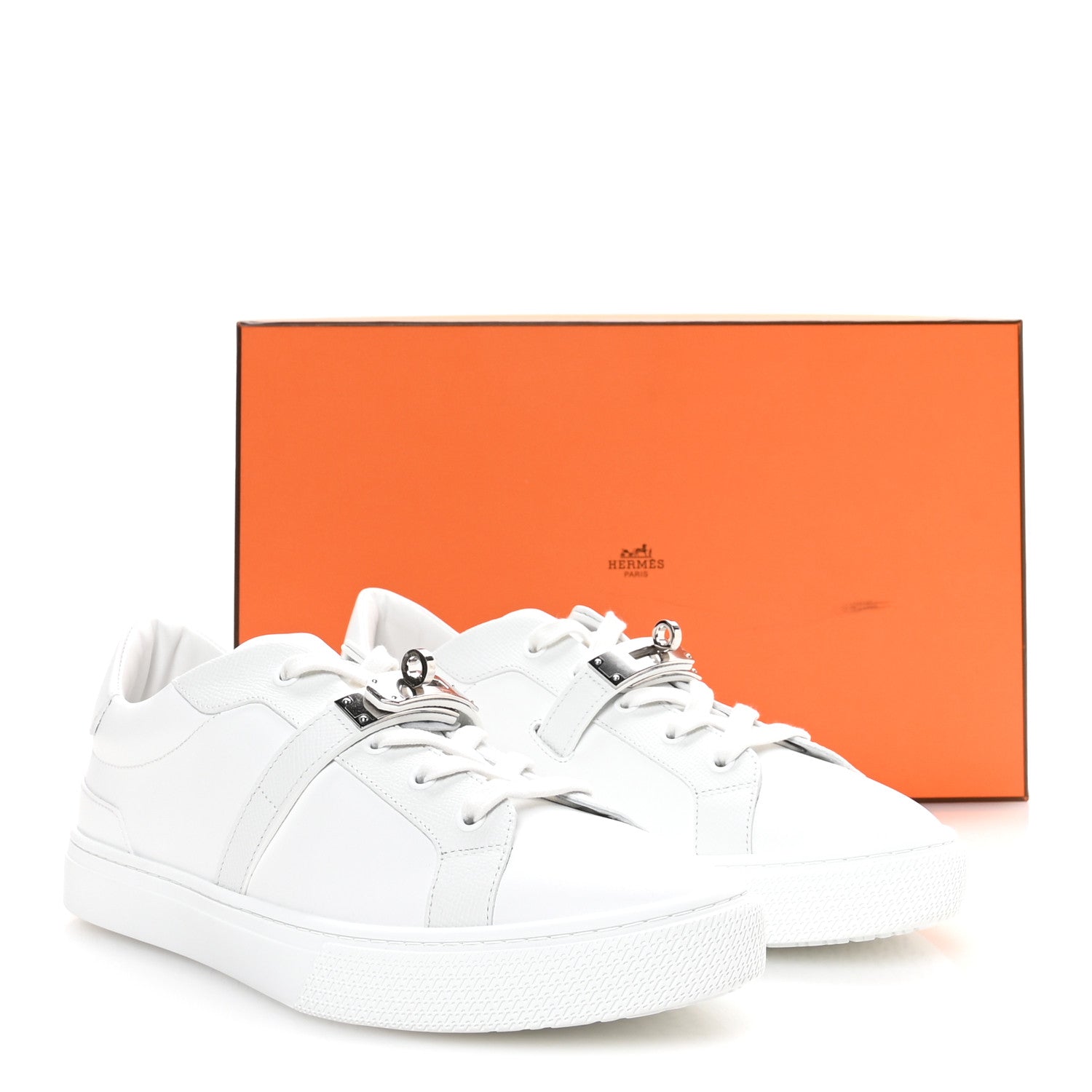 Hermes Calfskin Epsom Mens Day Sneakers 42 White 9 of 9