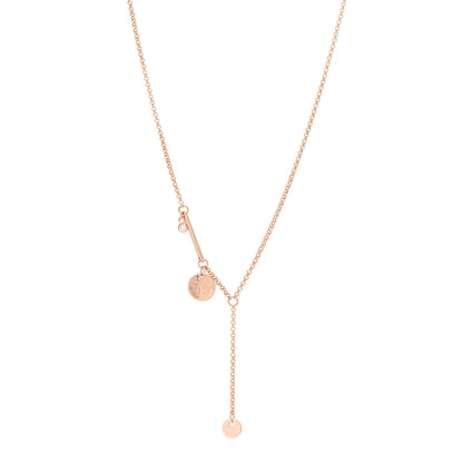 Hermes 18K Rose Gold Diamond TPM Ex-Libris Pendant Necklace 1 of 5
