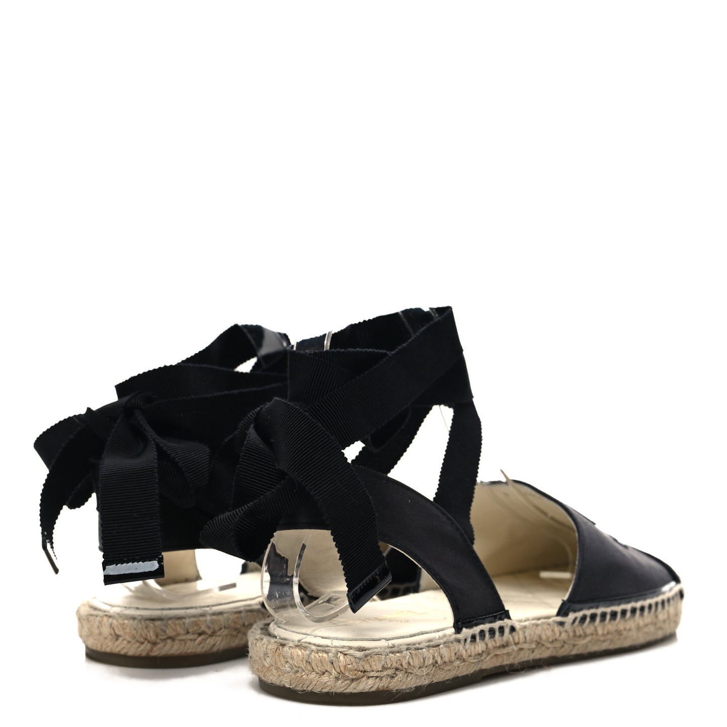 Lambskin Velvet Patent CC Espadrilles 39 Black