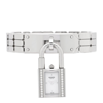 Hermes Stainless Steel Diamond 16mm Kelly Quartz Watch 2 of 5