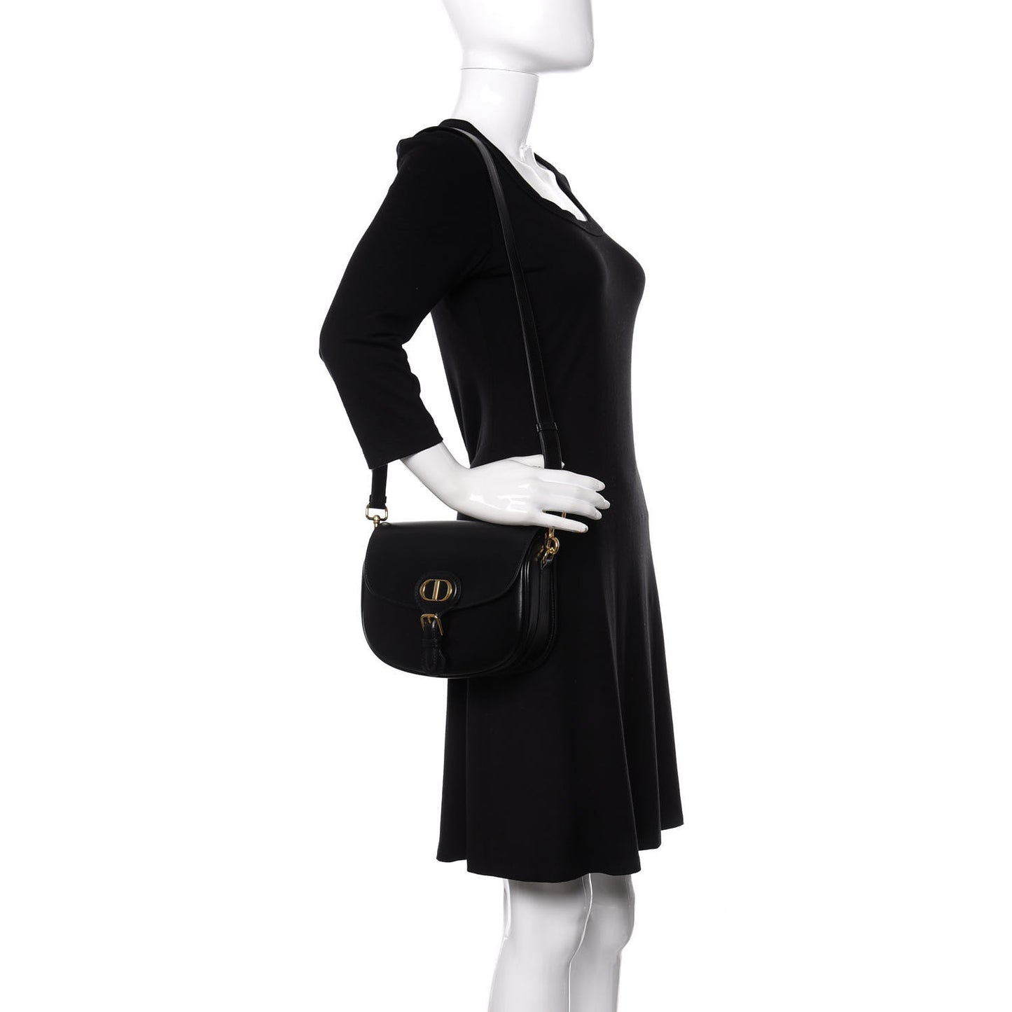 Box Calfskin Medium Bobby Flap Black