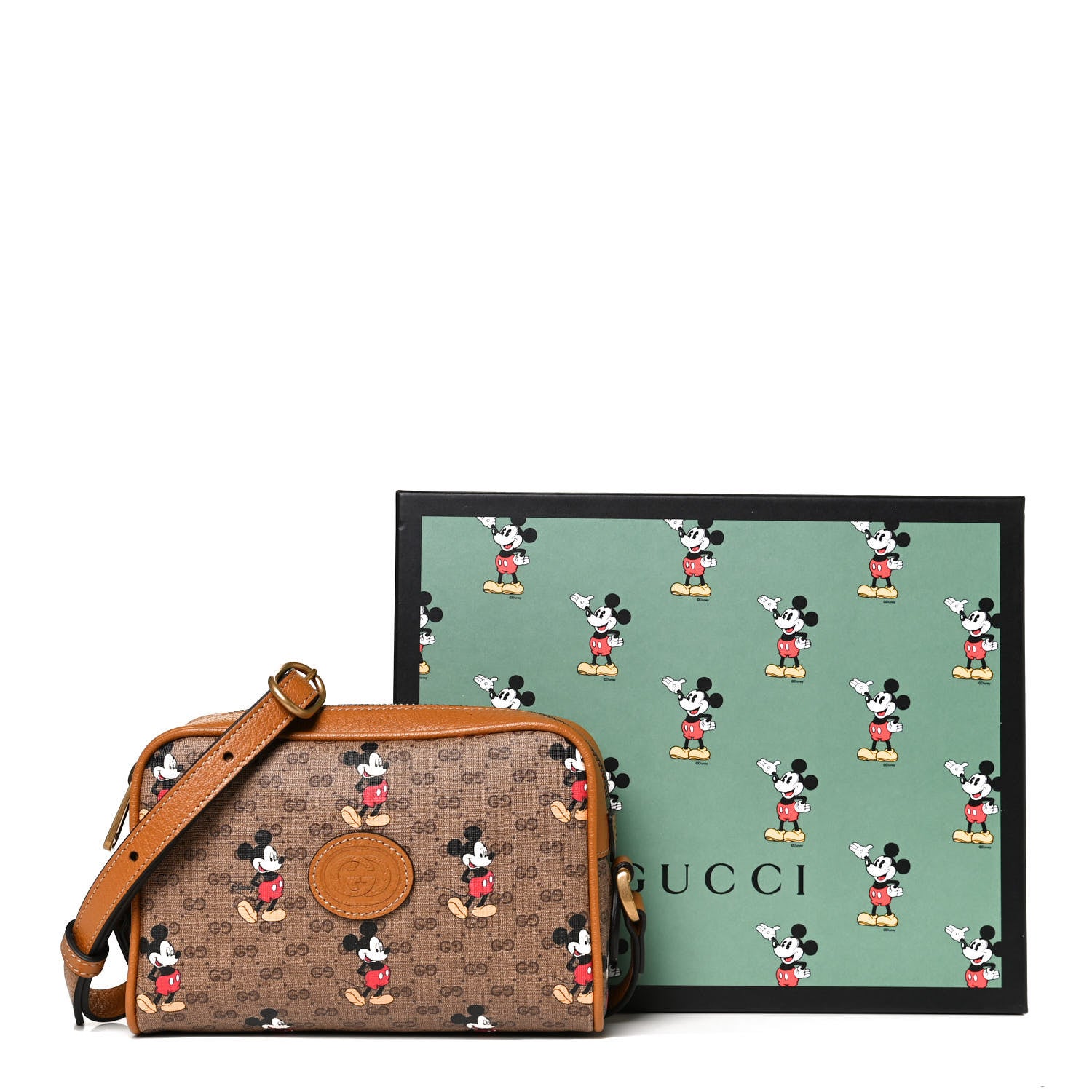 Gucci X DISNEY Mini Vintage GG Supreme Monogram Mickey Mouse Shoulder Bag Beige Vintage Sun Oil 11 of 11
