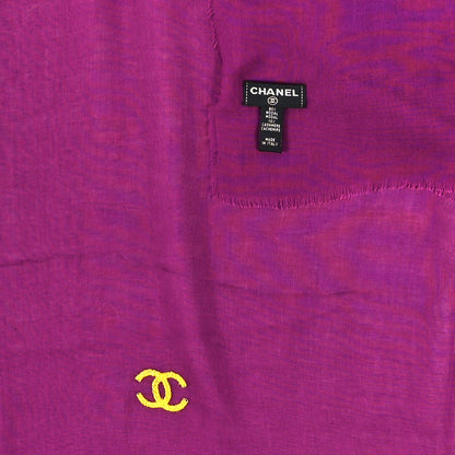 Chanel Modal Cashmere Scarf Shawl Purple 2 of 3