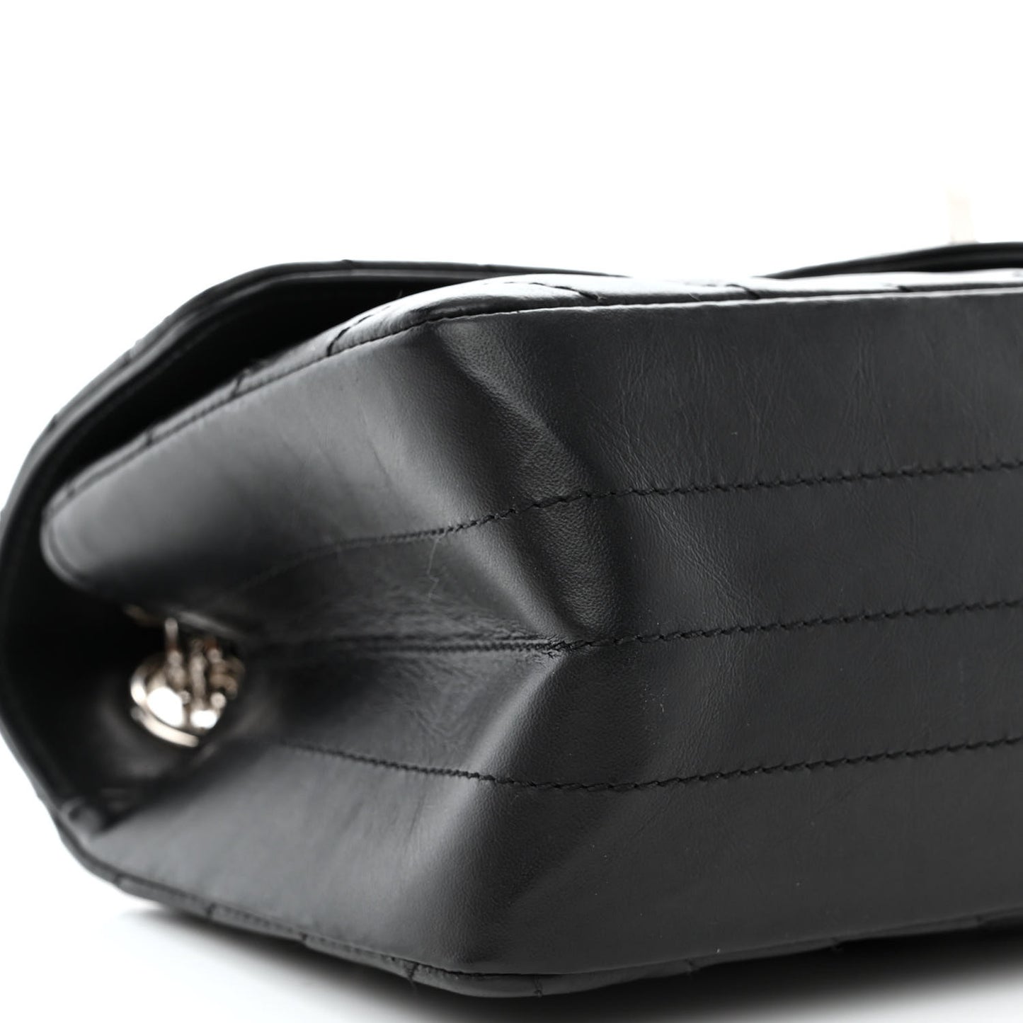 Aged Calfskin Chevron Quilted 2.55 Reissue Mini Flap Black