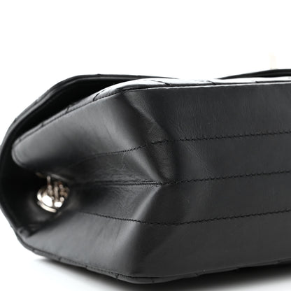 Chanel Aged Calfskin Chevron Quilted 2.55 Reissue Mini Flap Black 9 of 12