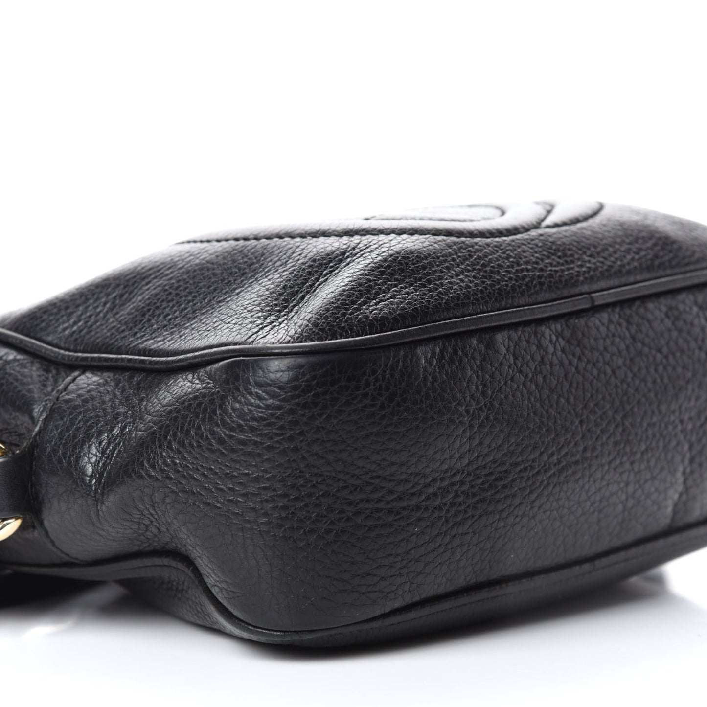 Pebbled Calfskin Small Soho Disco Bag Black