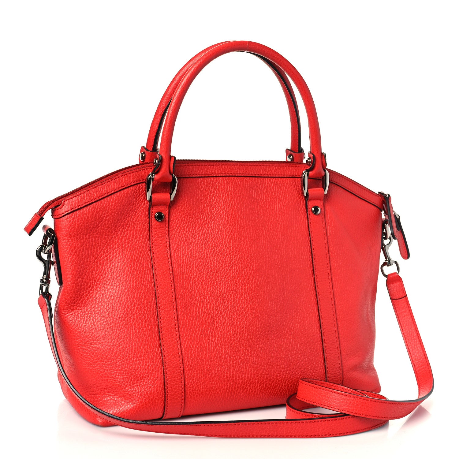 Gucci Dollar Calfskin Medium GG Charm Dome Satchel Sporting Red 3 of 11