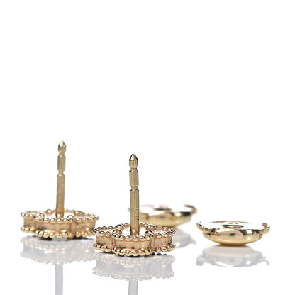 Van Cleef & Arpels 18K Yellow Gold Black Onyx Sweet Alhambra Earrings 3 of 5
