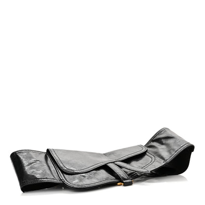 Christian Dior Crinkled Lambskin 135mm Saddle Belt Black 4 of 10