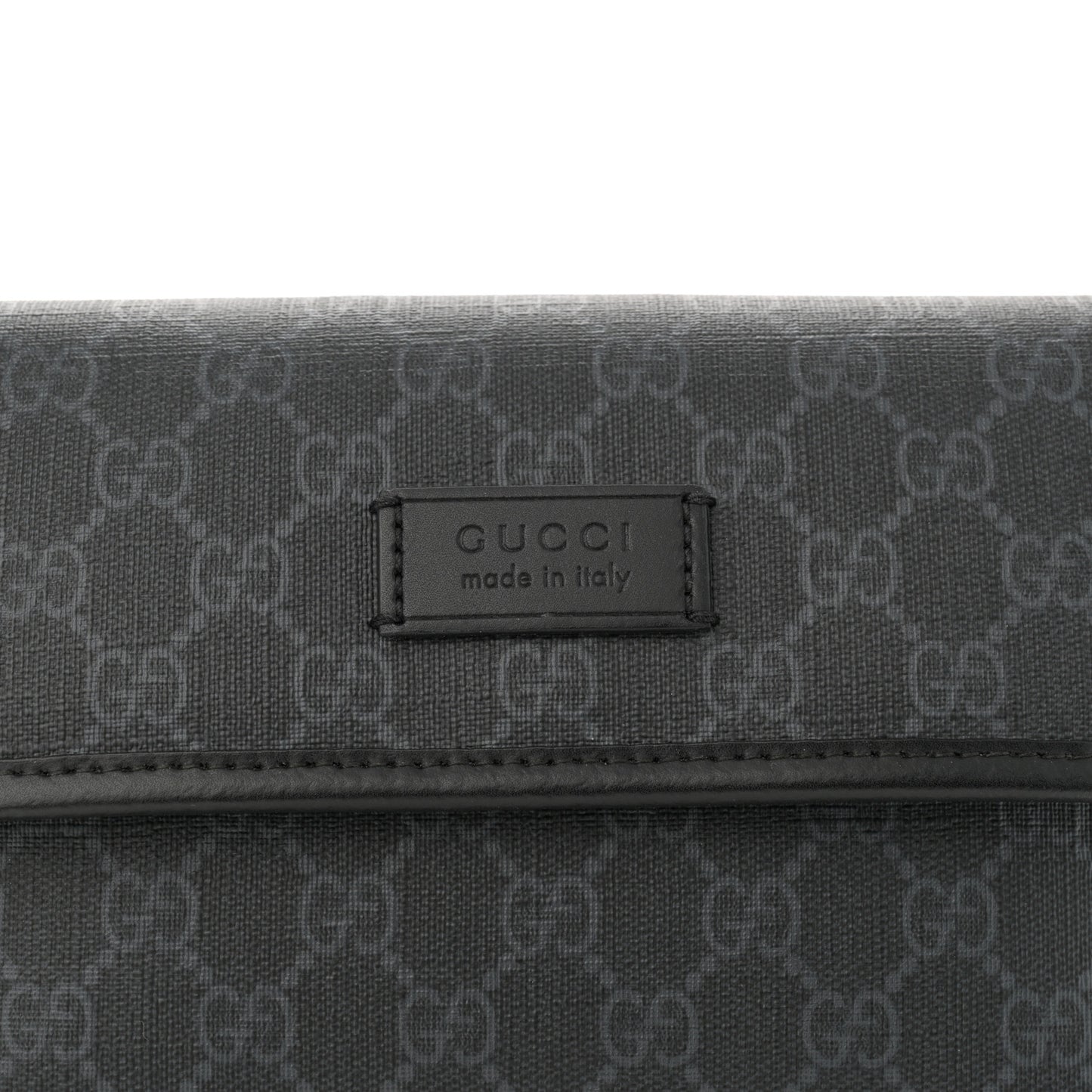 GG Supreme Monogram Web Slim Belt Bag Black Grey