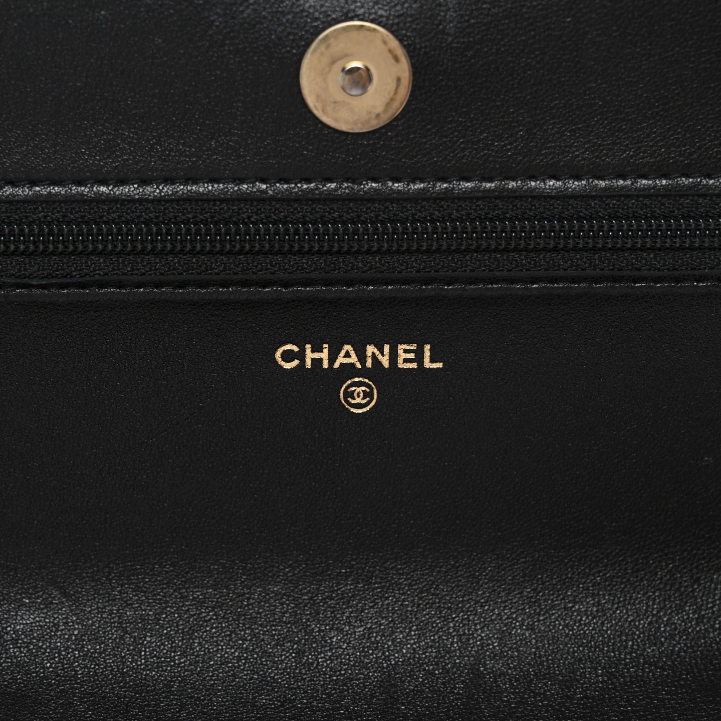 Lambskin Quilted Chanel 19 Wallet On Chain WOC Black