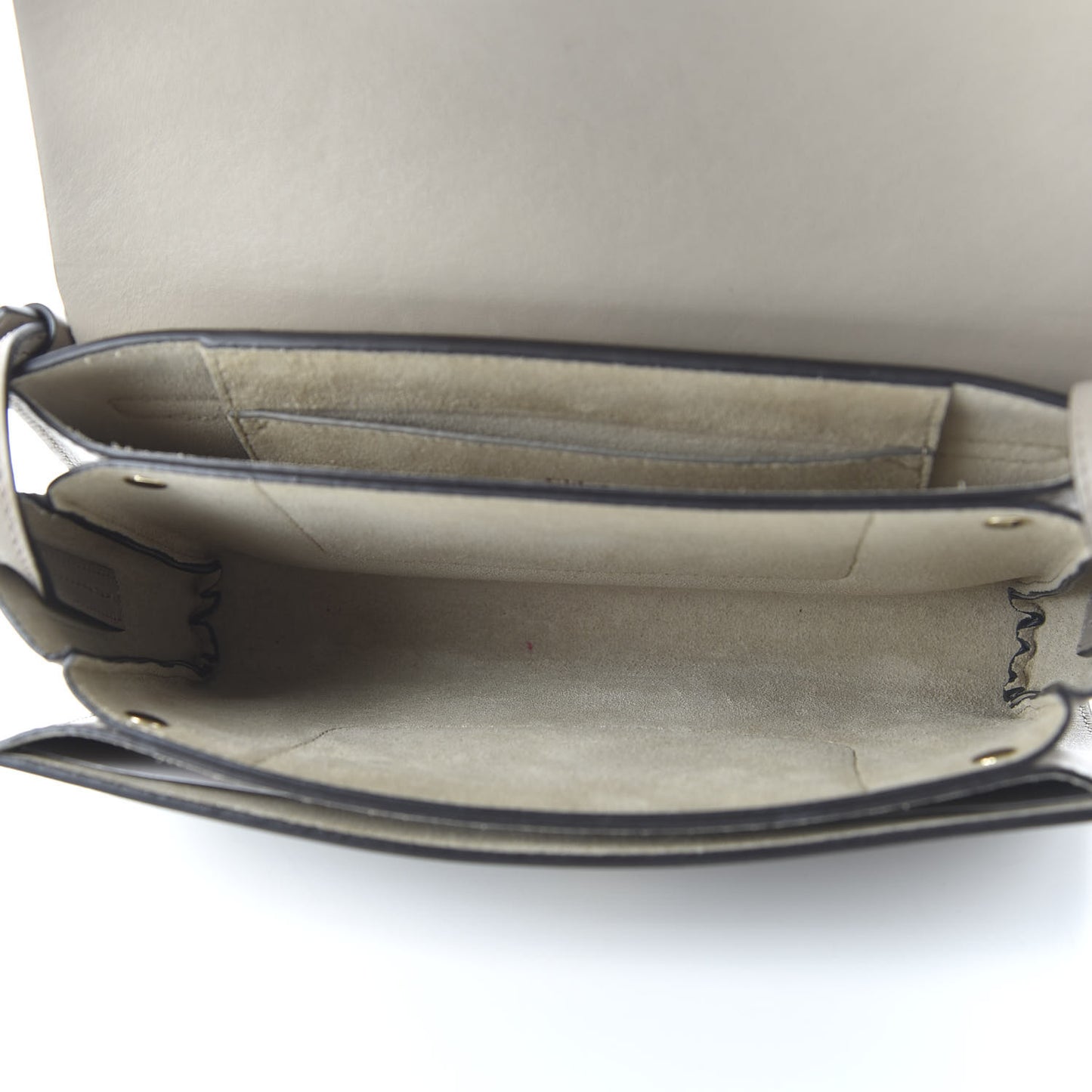Suede Calfskin Small Faye Shoulder Bag Motty Grey