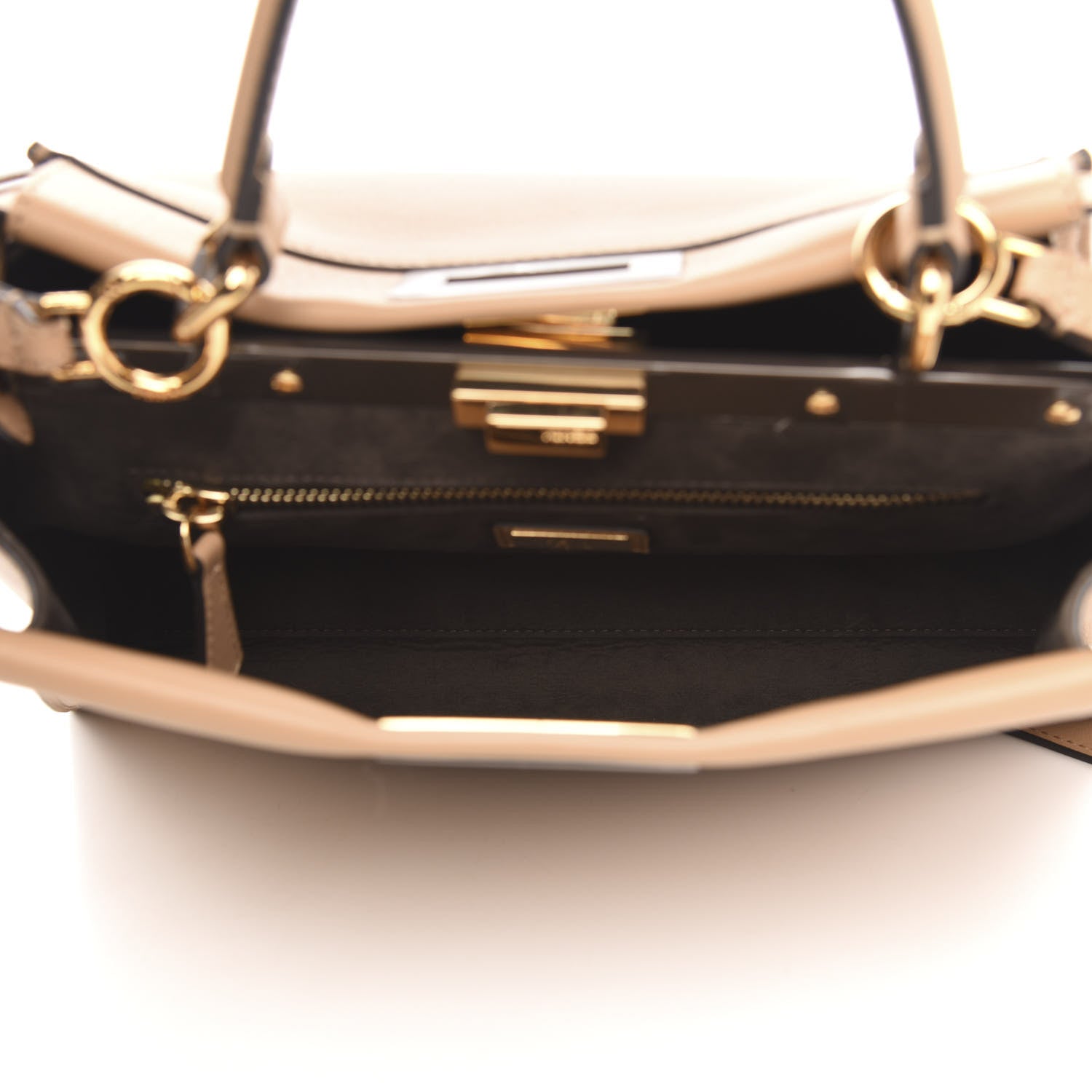 Fendi Vitello Seta Medium Peekaboo Iconic Satchel Cuoio 5 of 10