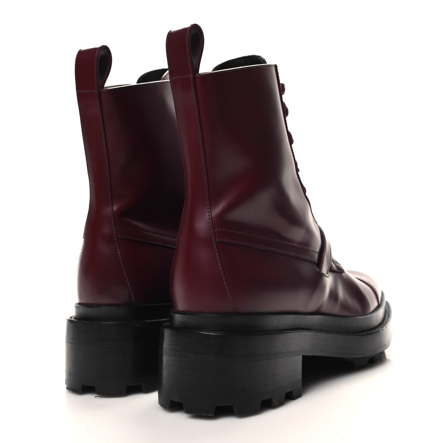 Glossed Calfskin Funk Ankle Boots 36 Rouge H
