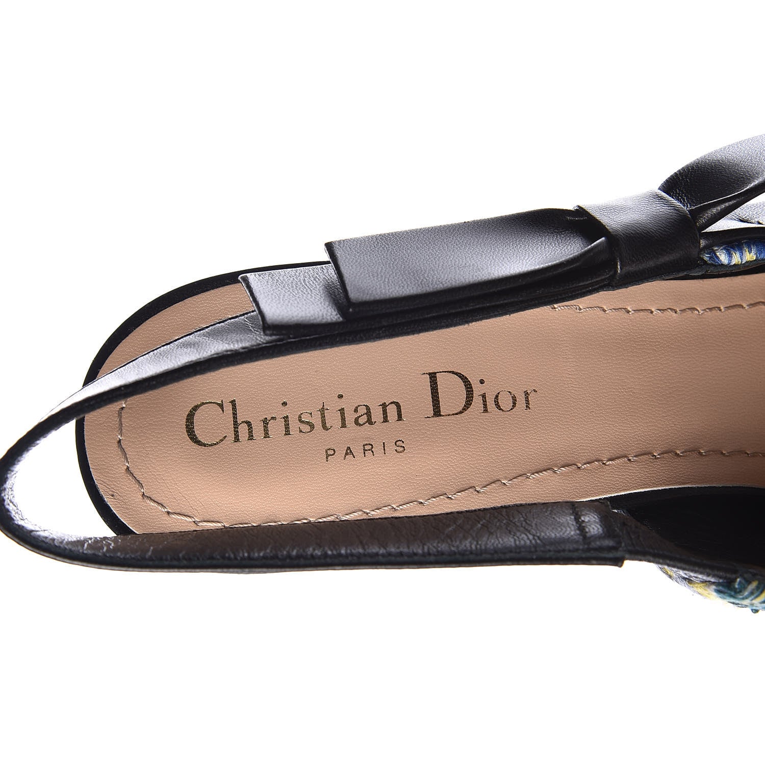 Christian Dior Embroidered Calfskin Beaded Sweet D Sling-Back Pumps 40 Dusty Jade 7 of 9