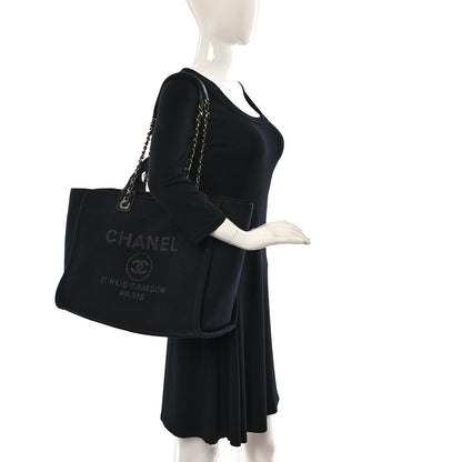 Chanel Mixed Fibers Medium Deauville Tote Black 2 of 10
