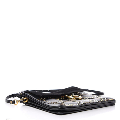 Chloe Calfskin Suede Studded Medium Faye Shoulder Bag Black 4 of 13