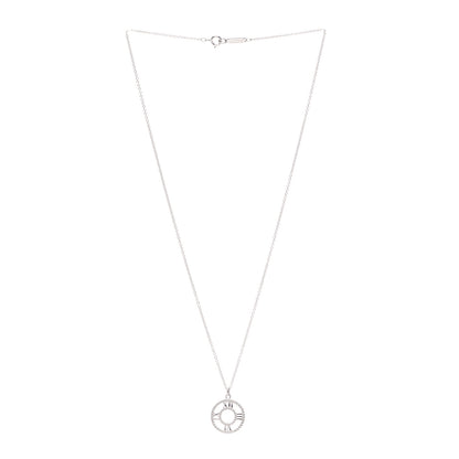 Tiffany 18K White Gold Diamond Small Atlas Open Pave Pendant Necklace 3 of 6