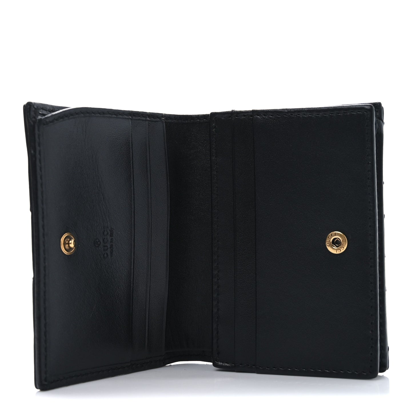 Calfskin Matelasse GG Marmont Card Case Wallet Black