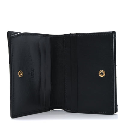 Gucci Calfskin Matelasse GG Marmont Card Case Wallet Black 6 of 9