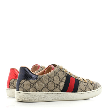 Gucci GG Supreme Monogram Womens Ace Low-Top Sneaker 37.5 Beige 5 of 11