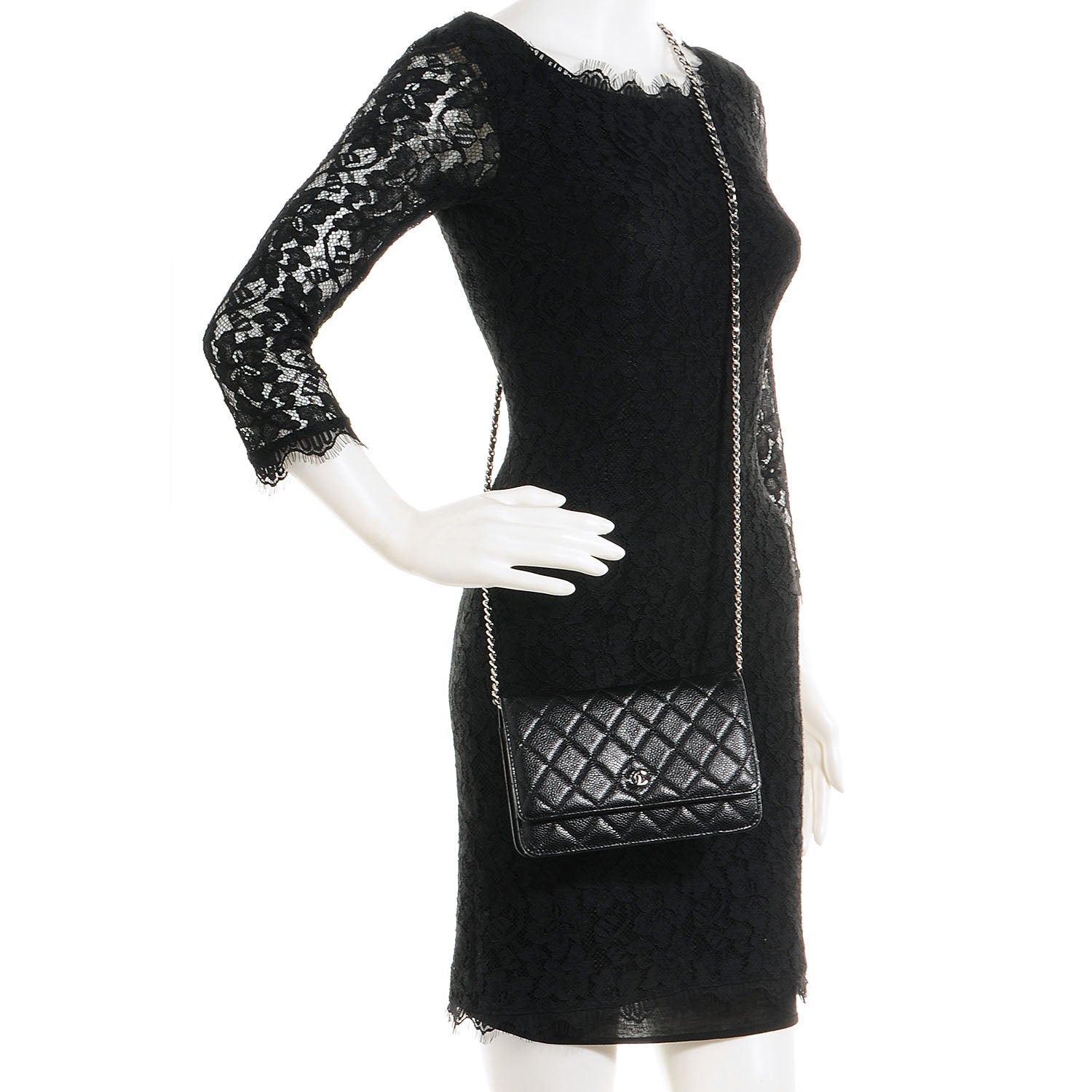 Chanel Caviar Quilted Wallet On Chain WOC Black 2 of 9