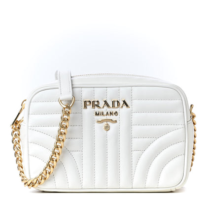Prada Soft Calfskin Diagramme Crossbody Bag White 1 of 4