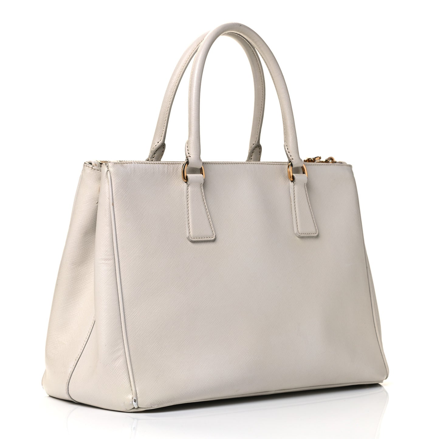 Saffiano Medium Galleria Double Zip Tote Talco
