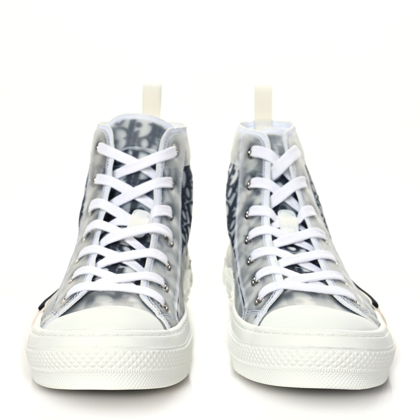 Technical Canvas Oblique Mens B23 High Top Sneakers 43 White Black