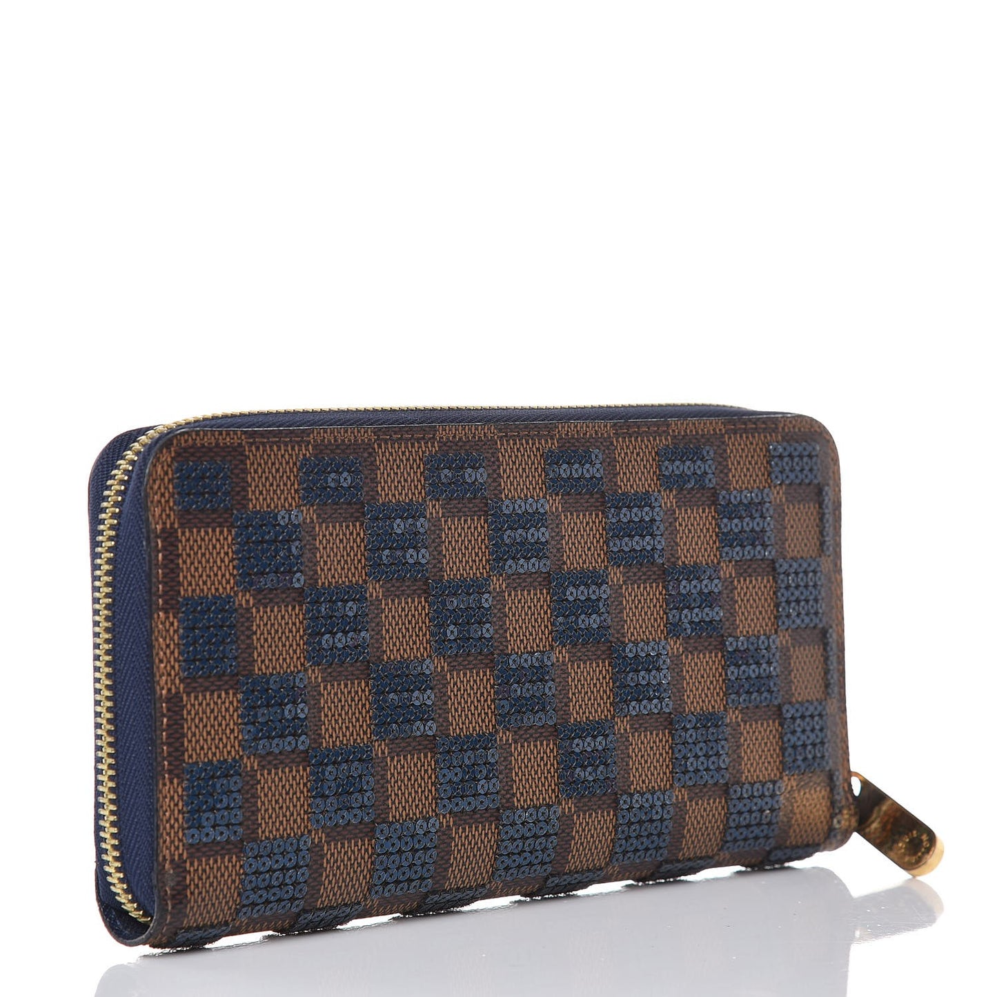 Damier Paillettes Zippy Wallet Blue