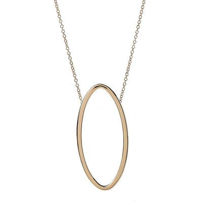Tiffany 18K Yellow Gold Metro Oval Pendant Necklace 4 of 6