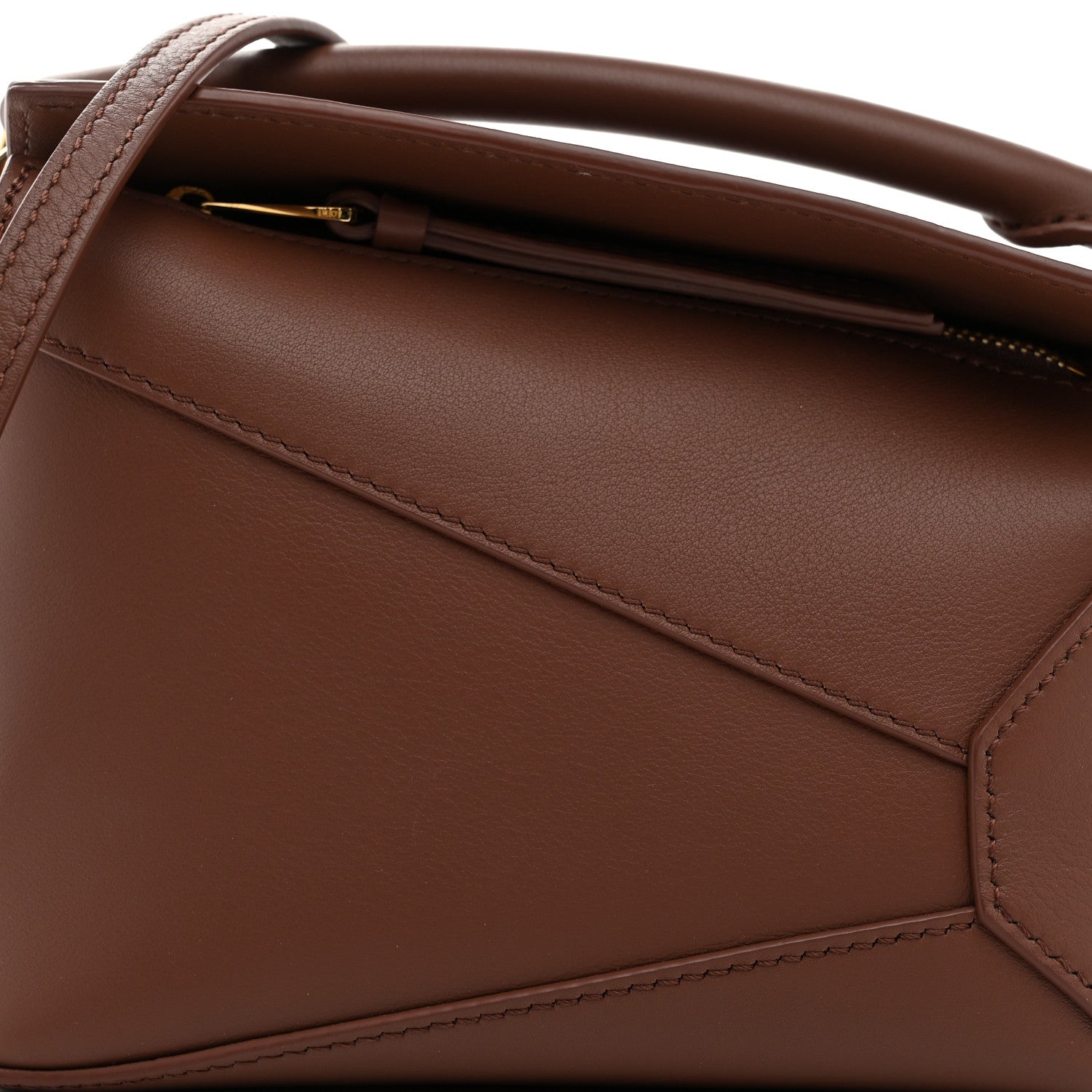Loewe X SUNA FUJITA Satin Calfskin Mini Hamster Puzzle Edge Bag Havana 9 of 11