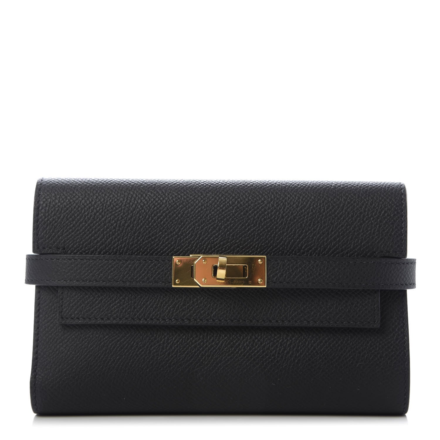 Hermes Epsom Medium Kelly Wallet Black 1 of 9