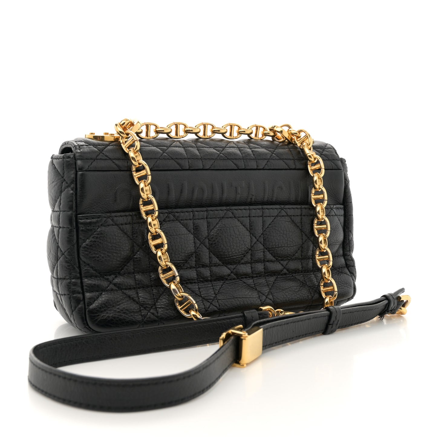 Calfskin Cannage Small Caro Bag Black
