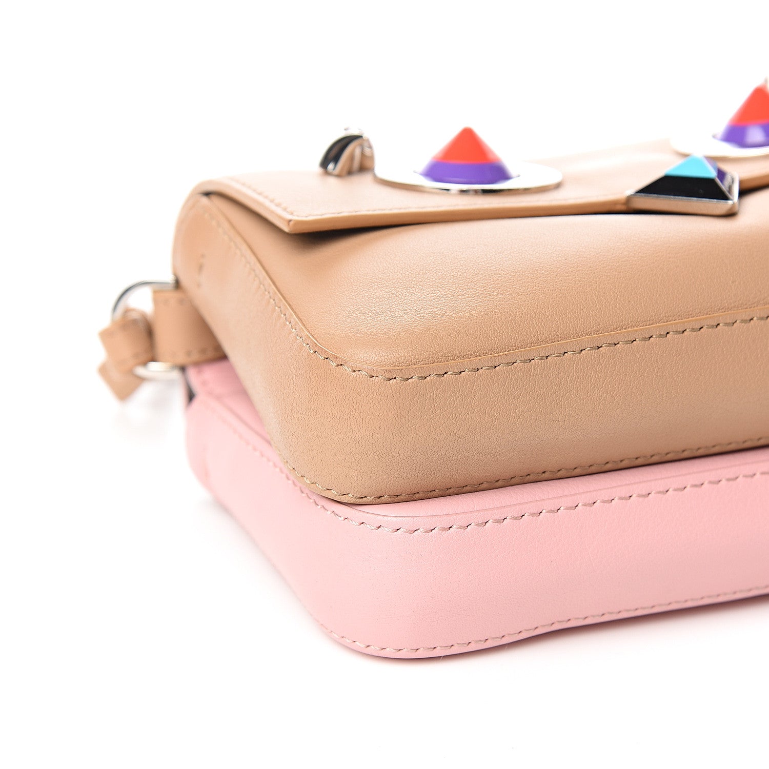Fendi Vitello Dolce Hypnoteyes Micro Double Baguette Cuoio Bubblegum Multicolor 7 of 9